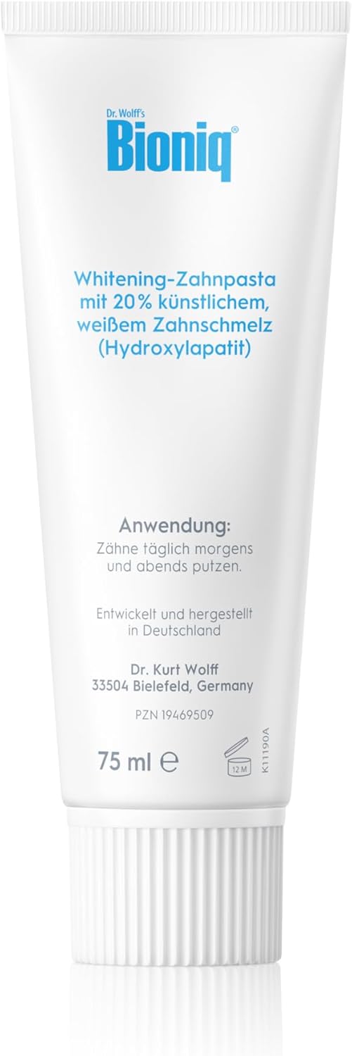 Bioniq® White Filler Zahnpasta - 4 x 75 ml – Sanfte Whitening-Zahncreme mit Hydroxylapatit, schützt und stärkt den Zahnschmelz, für glatte und weiße Zähne, entfernt Verfärbungen schonend, ohne Fluorid