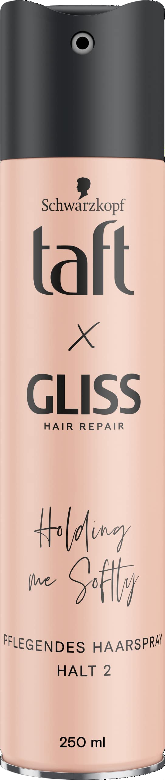 Taft x Gliss Holding me Softly Haarspray Haltegrad 2 (3x 250 ml), Styling Spray gibt flexiblen Halt für alle Haartypen, Haarspray ohne Silikone mit Arganöl und Provitamin B5