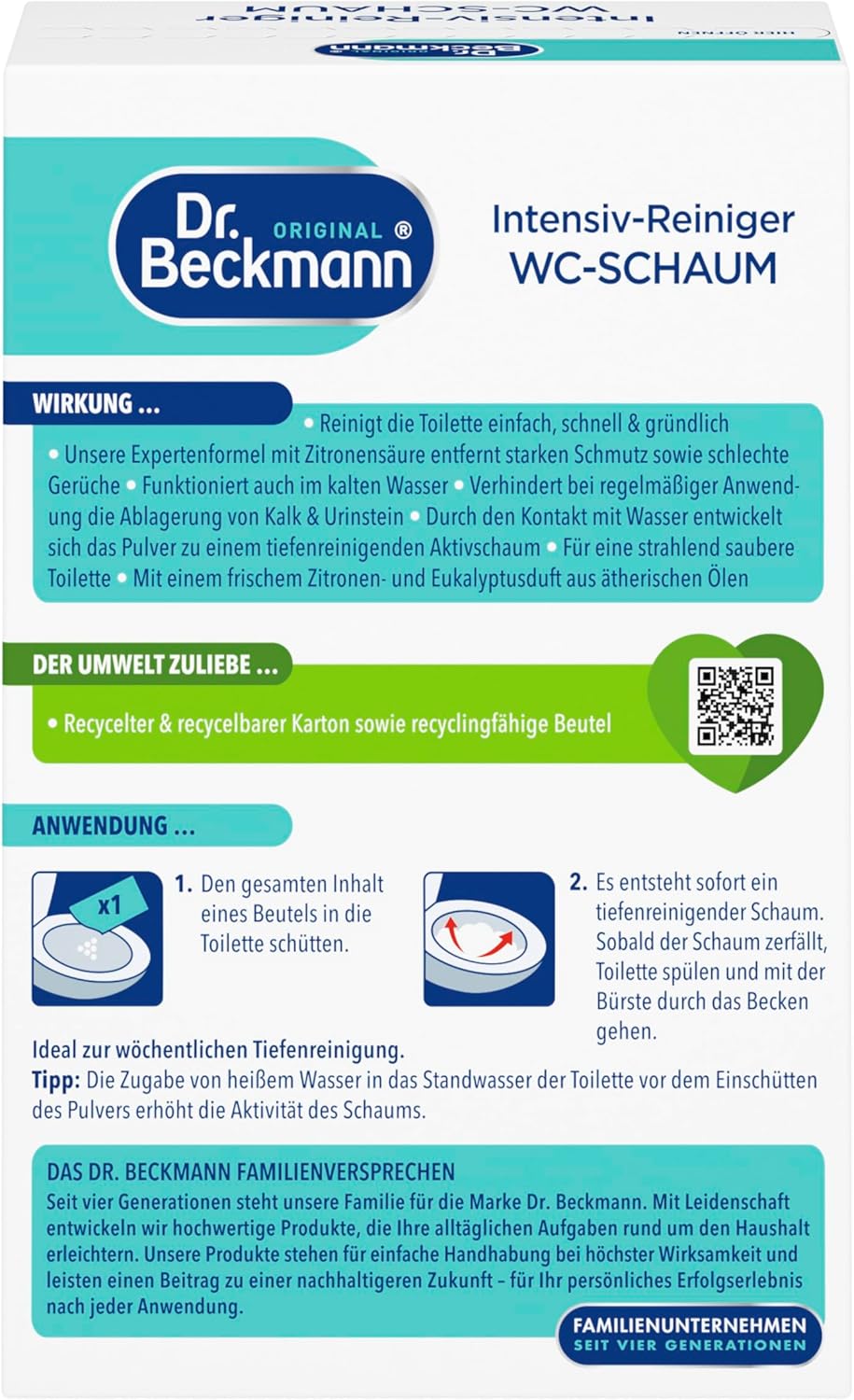 Dr. Beckmann Intensiv-Reiniger Wc-Schaum, Selbstaktivierender Schaum 3x 100 g ( Ein Bild des Artikels zeigt zwei verschiedene Versionen )