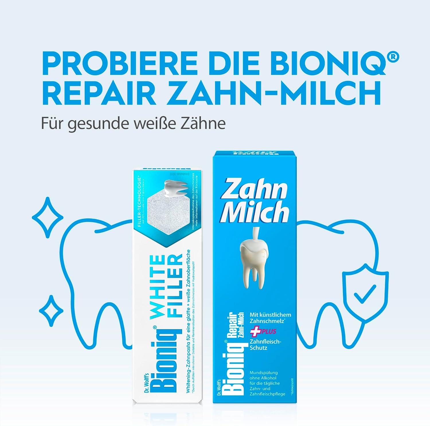 Bioniq® White Filler Zahnpasta - 4 x 75 ml – Sanfte Whitening-Zahncreme mit Hydroxylapatit, schützt und stärkt den Zahnschmelz, für glatte und weiße Zähne, entfernt Verfärbungen schonend, ohne Fluorid